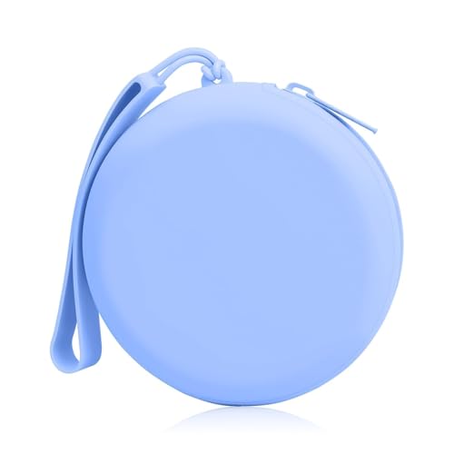 Silicone Bag Suitable for AirPods Charging Case Cover Holder, Headphone Case Tech Pouch Organizer for Accessories with Cable Management, Earbud Case & Coin Purse for Travel, Sky Blue - color: A3-Sky Blue