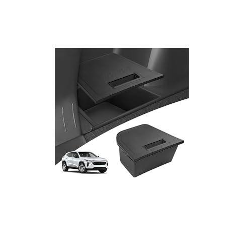 Karltys Trunk Storage Box with Lid for Chevy Trax 2024 2025 2026, TPE Waterproof Car Trunk Organizer, Rear Trunk Side Storage Bin Box for 2025 Chevrolet Trax Accessories (Left Side)