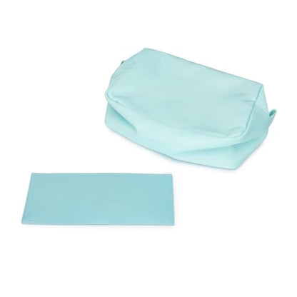 Organizer Bag Lightweight Cosmetic Bag with Ring Clasp Perfect Travel Makeup Bag for Women nylon Stand Up Design (Mint Green/Nylon) - color: Mint Green/Nylon
