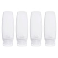 Silicone Travel Bottles for Toiletries TSA Approved Travel Size Containers Set 4 Pack Portable Leak Proof Refillable Cosmetic Squeeze Bottles Shampoo Hair Conditioner Body Lotion Bath Shower Gel