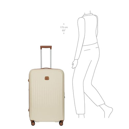 Bric's Taormina Ultra-Light Checked Luggage – Expandable Hard Shell Suitcase with TSA Lock, Anti-Tamper Zippers & 360 Spinner Mobility Wheels - 30 Inch, Cream - color: Cream, size: Checked-Large