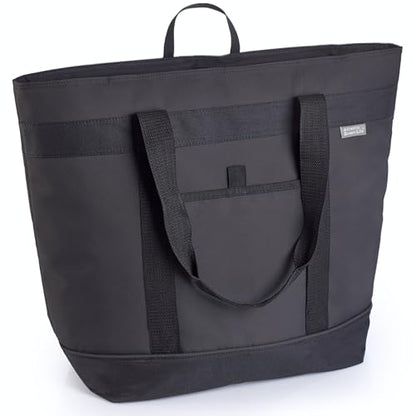 Jumbo Insulated Cooler Bag (Black) with HD Thermal Insulation - Premium, Collapsible Soft Cooler Makes a Perfect Insulated Grocery Bag, Food Delivery Bag, Travel Bag, Beach or Picnic Bags - color: Black