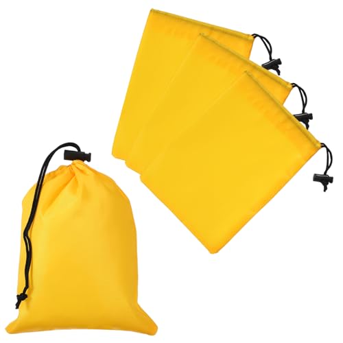Drawstring Bag with Toggle, Stuff Sack String Waterproof Travel Storage Bags Cinch Stuff Pouch -Fitting for (Gym/Traveling/Hiking/Yoga/Office/Shoes) 6 x 8 & 4 Pack & Yellow - color: Yellow, size: 6 x 8"