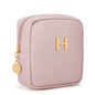 Personalized Birthday Gifts for Women - Initial Makeup Bag Set Travel Toiletry Bag Cosmetic Bags Soft Waterproof PU Leather Makeup Pouch Travel Essentials (H, 1pc Pink) - size: 1pc Pink, style: H
