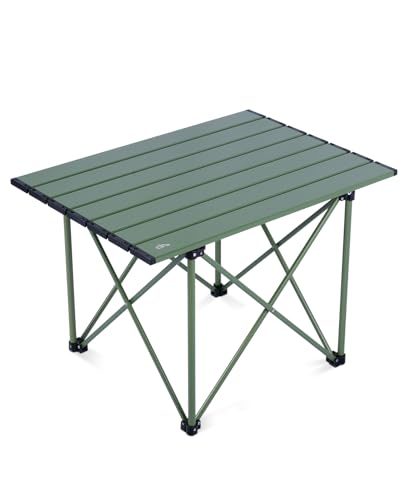 iClimb Ultralight Compact Camping Folding Table with Carry Bag (Reinforced Green - L) - color: Reinforced Green, size: Large