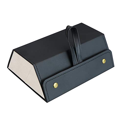 LifeArt Eyeglass Case Hard Shell, Portable Sunglass Case, Fashionable PU Leather Eyeglass Case, Lightweight - color: G_3 Slots Black