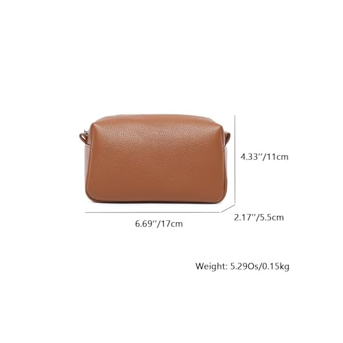 PU leather Organizer Bag Lightweight Cosmetic Bag with Ring Clasp Perfect Travel Makeup Bag for Women (Saddle Brown/PU) - color: Saddle Brown/PU