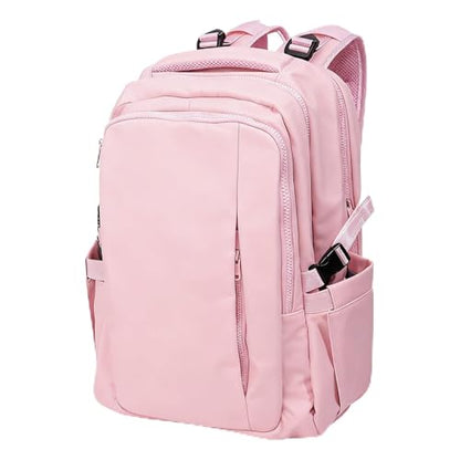 Travel Backpack for Women Men Carry on Backpack, Airline Approved Large Travel Bag Flight Approved Personal item, 15.6 Inch Laptop Backpack Casual Daypack for Weekender Business Hiking-PINK - color: Pink