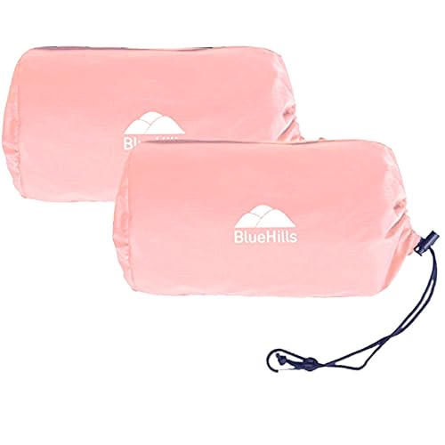 BlueHills Ultra Compact Travel Blanket 2 Pack Large Soft Cozy Portable Blanket Sheet with Carry Case and for Flight Airplane Car Layover Camping Hotel C206-2PK-Pink - color: C206-2pk-pink