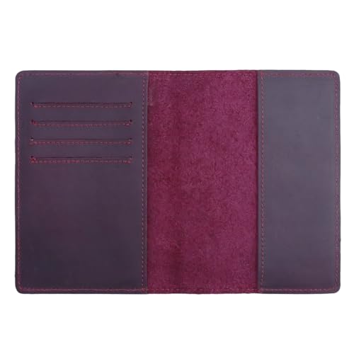 RFID Blocking Passport Holder Travel Wallet Genuine Leather Passport Case Cover Travel Document Organizer (Retro Red) - color: Retro Red