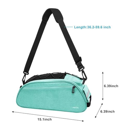 MOSISO Bike Rack Bag, Waterproof Bicycle Trunk Pannier Rear Seat Pouch Cycling Bike Carrier Backseat Storage Luggage Saddle Shoulder Bag - color: Turquoise