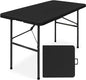 Simpli-Magic 4ft Portable Plastic Folding Table – Indoor & Outdoor Heavy-Duty Foldable Utility Table w/Handle for Party & Camping (Black) - size: 4 feet Table