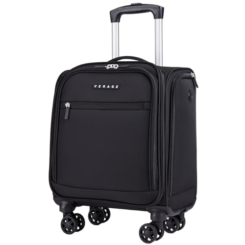 Verage Underseat Carry On Luggage with Wheels, 14.5-Inch Spinner Small Suitcase, Softside Lightweight Travel Bag for Men and Women, Airplane Carry On Bag, Black - color: Black, size: Basic Underseat
