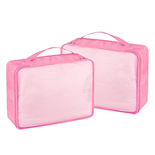 Packing Cubes Set, 2 Pcs Packing Organizers Set for Suitcases (Pink) - color: Pink