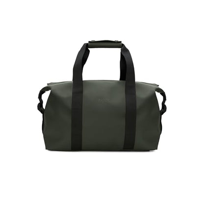 RAINS Hilo Weekend Bag Small - Green Waterproof Travel Duffel for Men and Women - Compact Black Duffle with Coated Zip, Adjustable Strap, Compression Straps - 2 Year Warranty - color: Green