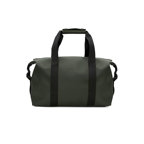 RAINS Hilo Weekend Bag Small - Green Waterproof Travel Duffel for Men and Women - Compact Black Duffle with Coated Zip, Adjustable Strap, Compression Straps - 2 Year Warranty - color: Green