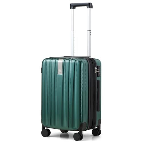 Hanke 20 Inch Expandable Carry on Luggage 22x14x9 Airline Approved Lightweight PC Hard Shell Suitcases with Wheels Travel Luggage Rolling Suitcase Travel Luggage Bag for Weekender(Blackish Green) - color: Blackish Green, size: Expandable 20 Inch