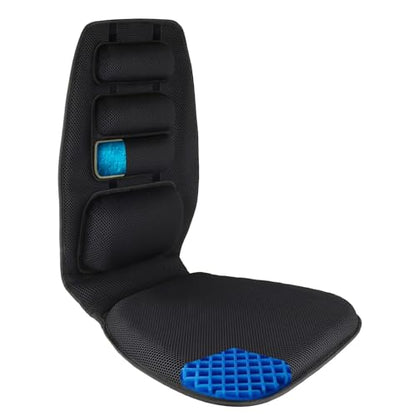 FOMI Gel High Chair Back Support and Seat Cushion | Adjustable Lumbar Pillow Placement for Upper Lower Thoracic, Coccyx, Pressure Sore Pain Relief | for Car, Office Chair, Gaming | Posture Aid - size: Back - 23"