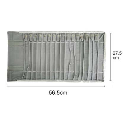 Portable Jewelry Roll Untangled Secure Necklace Travel Storage Bag Displays Holder 16 Chain (Gray PU and Gray Velvet) - color: Gray PU and Gray Velvet