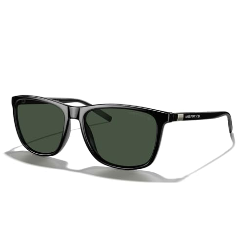 MERRY'S Unisex Polarized Aluminum Sunglasses Vintage Sun Glasses For Men/Women S8286 - color: Black Frame/G15 Lens/Black Temples