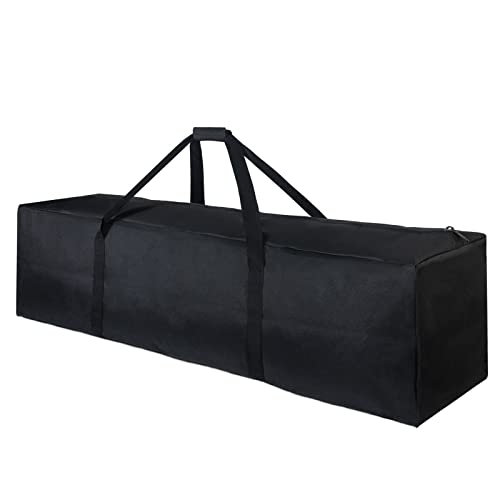 TOPDesign 1-Pack 46 Inch Extra Large Zippered Duffel Bag for Travel Camping Sports Equipment Storage, Waterproof Foldable Luggage Bag with Padded Handles (Black) - color: Black, size: 46 Inches