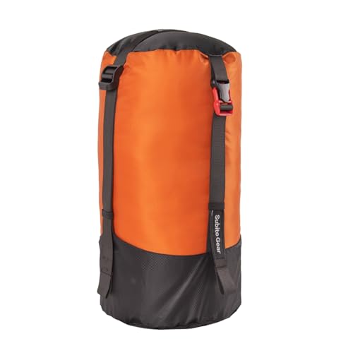 70D Nylon Compression Stuff Sack for Sleeping Bag, Ultralight Stuff Bag Organizer 1L/5L/7L/17L/25L for Traveling Camping Hiking Backpacking - color: Orange (9-18L)