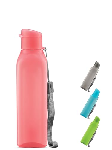 MILTON Travel Water Bottle – 1Pcs Reusable Sports Bottle with Easy Open Close Lid and Leakproof Neck – Food Grade Plastic Water Bottles for Adults and Kids, School, Gym - color: Pink