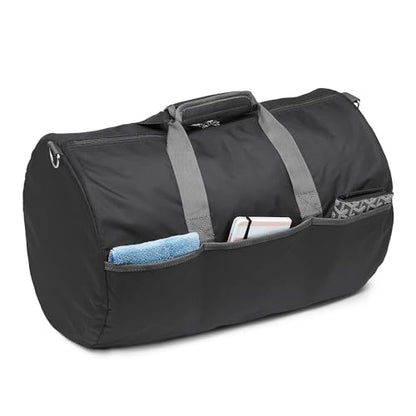 Amazon Essentials Lightweight 20-inch Duffel Bag for Travel with 30 lb Weight Capacity, Zippered Pockets, Collapsible Design, Black - color: Black, size: 20 inches