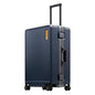 LEVEL8 Zipperless Checked Luggage with Aluminum Frame, Upgraded Medium Hardside Suitcase with Spinner Wheels, Metal Travel Luggage with Double Tsa Locks, 24 Inch, Blue - color: Blue, size: Checked 24 Inch (Upgraded)