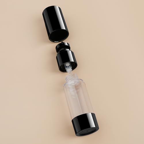1oz 30ml Airless Pump Bottles, Refillable Leak Proof Travel Pump Bottle Toiletry Cosmetic Skincare Containers for Lotion Toner Gel Foundation (3 Pieces) - color: Black