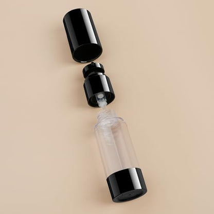 1oz 30ml Airless Pump Bottles, Refillable Leak Proof Travel Pump Bottle Toiletry Cosmetic Skincare Containers for Lotion Toner Gel Foundation (3 Pieces) - color: Black
