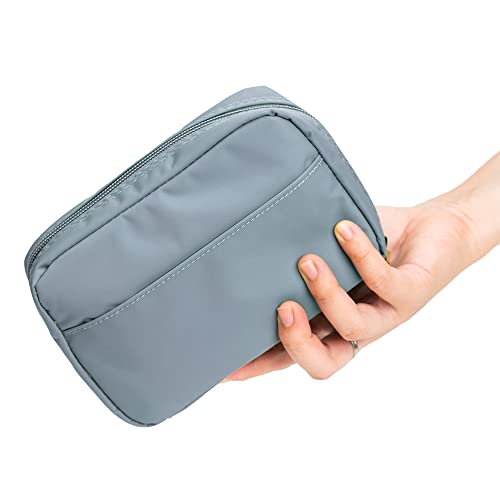 Hekyip Rectangular Cosmetic Beauty Bag for Purse Travel Handy Makeup Pouch for Women Girls (Rectangular Grayish Blue) - color: Rectangular Grayish Blue