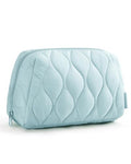 BAGSMART Makeup Bag, Travel Cosmetic Bag, Puffy Padded Make Up Bag for Women, Makeup Organizer Case, Wide-open Pouch Purse, Travel Essentials, Toiletries Accessories Brushes (Baby Blue) - color: Baby Blue