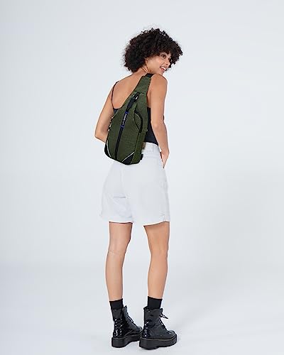 WATERFLY Medium Crossbody Sling Backpack Anti Theft Backpack for Traveling Chest Shoulder Bag - color: Army Green(medium)