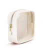 Wandering Nature Clear Makeup Bag for Purse Mini Make up Bag Cute Cosmetic Pouch for Women with Slip-in Pockets Travel Toiletry Essentials Vegan Leather Organizer Pouch,Patent Pending - color: White