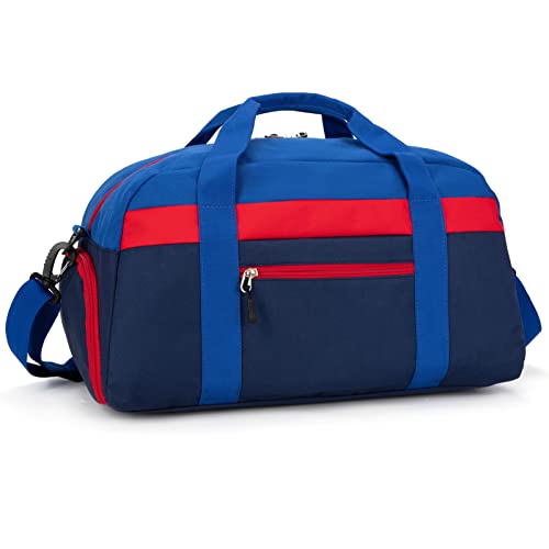 Kids Duffle Bag for Boys or Girls, Fit Sports Practice, or Overnight Travel Weekend (Navy Blue) - color: Navy Blue