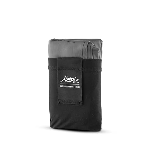 Matador Pocket Blanket 4.0 - Charcoal (Seats 2-4); Foldable Picnic Blanket; Sand Proof with Stakes; Picnic Tarp for Grass - color: Charcoal, size: Regular