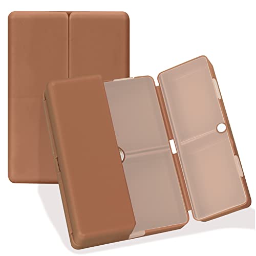 FYY Daily Pill Organizer, 7 Compartments Portable Travel Pill Case, [Folding Design] for Purse Pocket to Hold Vitamins,Cod Liver Oil,Supplements and Medication-Brown - color: Brown, size: Small (1 Piece)