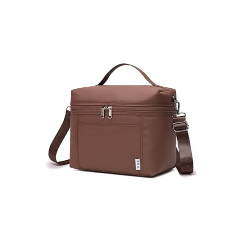 NOL Natural Organic Lifestyle Small Insulated Lunch Bags for Women Cooler Bag Lightweight Nylon Waterproof Lunch Box For Work （Coffee，Small，4 Liters） - color: Coffee, size: Small (4 Liters)
