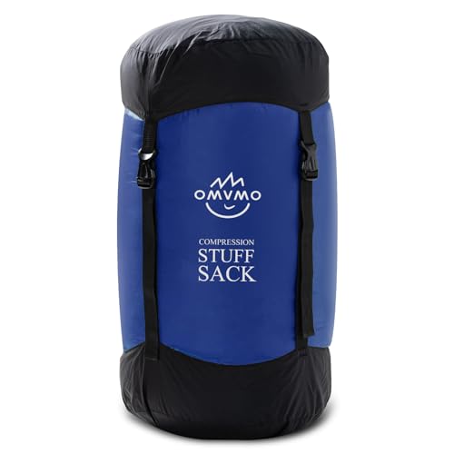 Compression Sack, 12L/19L/32L/46L/53L Water-Resistant Sleeping Bag Stuff Sack,Anti-Tear Ultra Light 400T 20D Nylon Storage Bag,Space Saving Gear for Camping Hiking Travel 1Pcs - color: Dark Blue, size: M/19L
