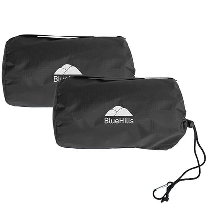 BlueHills Ultra Compact Travel Blanket 2 Pack Large Soft Cozy Portable Blanket Sheet with Carry Case and for Flight Airplane Car Layover Camping Hotel C203-2PK-Black - color: C203-2pk-black