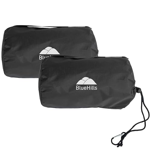 BlueHills Ultra Compact Travel Blanket 2 Pack Large Soft Cozy Portable Blanket Sheet with Carry Case and for Flight Airplane Car Layover Camping Hotel C203-2PK-Black - color: C203-2pk-black