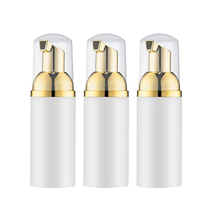 Tekson 2 OZ Foam Bottle with Gold Pump, Empty Travel Foaming Dispensers for Soap, Shampoo (3pcs, Gold) - color: Gold, size: 3pcs