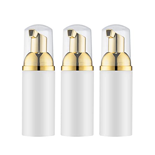 Tekson 2 OZ Foam Bottle with Gold Pump, Empty Travel Foaming Dispensers for Soap, Shampoo (3pcs, Gold) - color: Gold, size: 3pcs