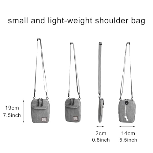 SEAFEW Mini Crossbody Bag Shoulder Bag for Men, Small Messenger Satchel Bag for Women - color: Grey