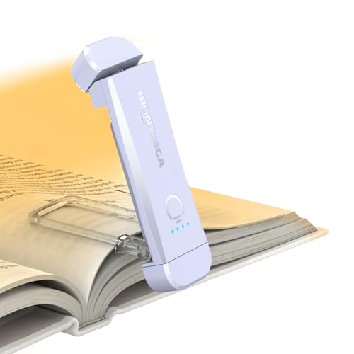 Book Reading Light,Silent Touch Books Lamp for Reading in Bed,Rechargeable Clip on Booklight with 3 Amber Colors & 7 LEDs Precise Dimming for Eye Caring Night Reading,Book Lovers,Kids,light lilac - color: Light Lilac