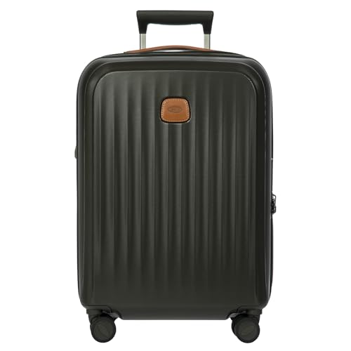 Bric's Taormina Ultra-Light Carry-On Spinner – Airline Approved Expandable Hard Shell Suitcase with TSA Lock, Anti-Tamper Zippers & Built-In USB Port - 21 Inch, Olive - color: Olive, size: Carry-On
