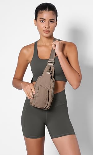 ODODOS Sling Bag with Adjustable Straps Crossbody Chest Bag Lightweight Backpack for Casual Traveling Hiking - color: Field