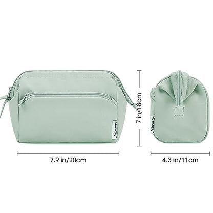 Narwey Wide-open Makeup Bag Women Girls, Travel Toiletry Bag for Women Cosmetic Bag Organizer Make up Bag with Compartments Toiletries Medicine Bag (Mint Green) - color: Mint Green