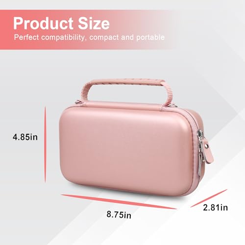 Canboc Carrying Case for Ceptics Universal Travel Adapter Kit, World Travel Adapter Kit Box with Removable Shoulder Strap, Zipper Mesh Bag fit USB Cable, Rose Gold (Case Only) - color: Rose Gold+Rose Gold